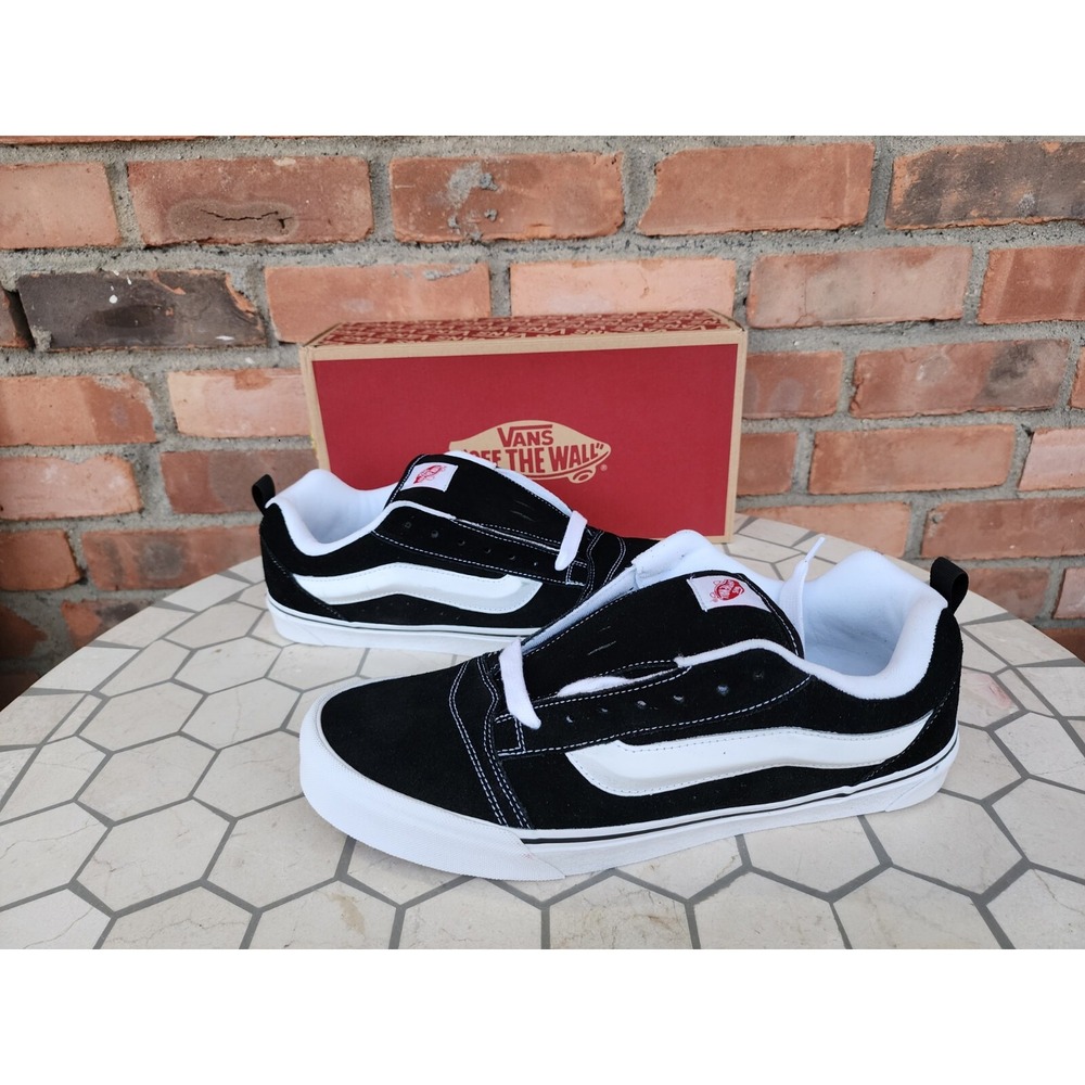 VANS Knu Skool Skate Men Sz 15 sneakers VN0009QC6BT Old BLACK True White Classic